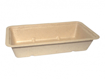 Schale Snacktray Snackschale aus Bagasse braun 150x77x30 mm (800 Stk.)