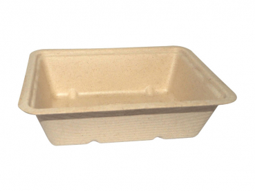 Schale Snacktray Snackschale aus Bagasse braun 122x92x34 mm (800 Stk.)