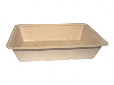 Schale Snacktray Snackschale aus Bagasse braun 144x97x36 mm (800 Stk.)