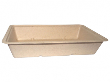 Schale Snacktray Snackschale aus Bagasse braun 188x118x36 mm (600 Stk.)