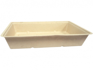 Schale Snacktray Snackschale aus Bagasse braun 203x140x36 mm (600 Stk.)