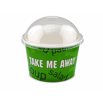 Salatbecher | 850ml | PAP/PE | Ø140x87mm | Take Me Away + Domdeckel (100 Stk.)