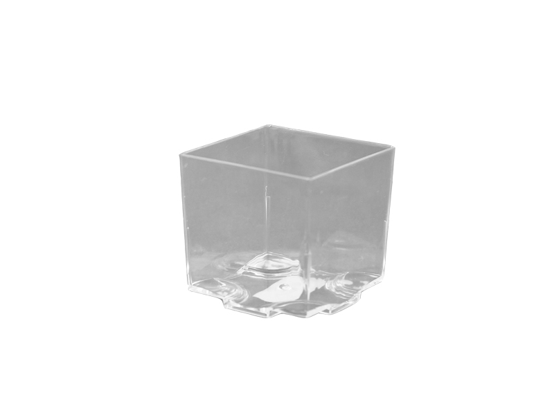 66340 20 Fingerfood Becher Schalen eckig 65 ml klar PS Schälchen Dessert 