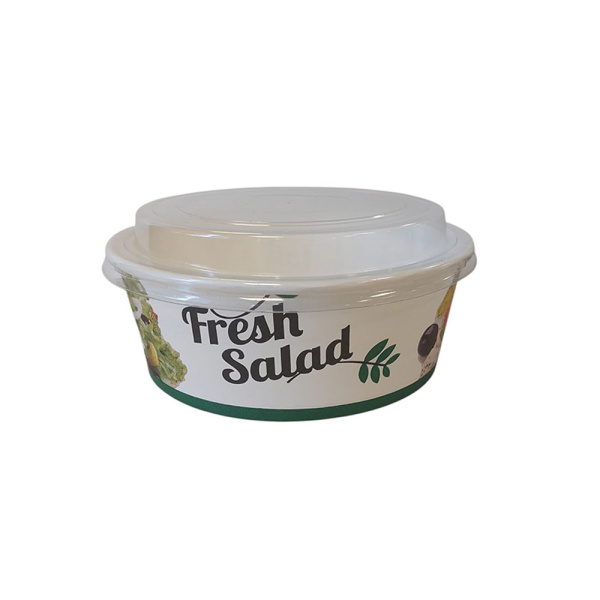 Salatschalen | 38oz | 1300ml | Ø185x65mm | „Fresh Salad“ mit Deckeln (200 Stk.)