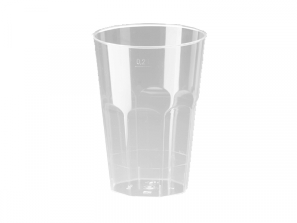 Decoglas 0,2 ltr. PS klar mit Eichstrich (25 Stk.)