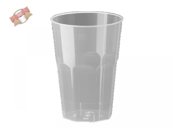 Trinkglas Caipiglas Longdrinkglas Partybecher 0,2 ltr. Deco PP (25 Stk.)