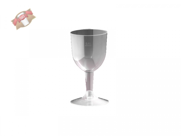 Weinglas 0,1 ltr. klar 2teilig (1x500)