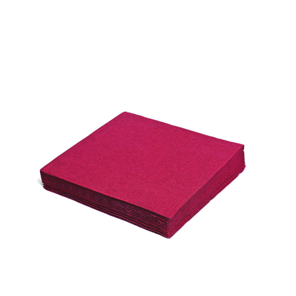 Cocktailservietten | 24x24cm | 1/4 Falz | 2-lagig | Weinrot (250 Stk.)