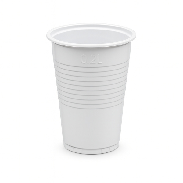 Plastikbecher 200ml 70/095 weiß PP (100 Stk.)