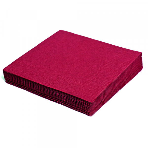 Servietten 1-lagig 33 x 33 cm 1/4 Falz bordeaux (100 Stk.)