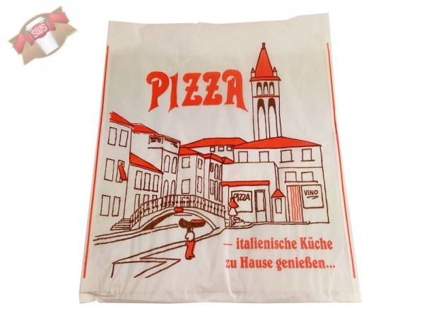 Pizza-Taschen "Venezia" 30 x 30 cm bis zu 1,5 cm hoch Pergamin / Karton (100 Stk.)