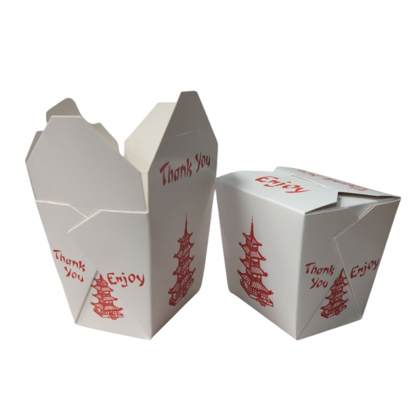 Faltbox 16 oz (470 ml) Asia / Pagode – Perfekt für Takeaway & Lieferdienst (50 Stk.)