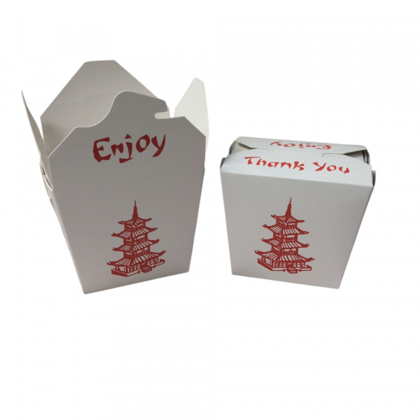 Faltbox 16 oz (470 ml) Asia / Pagode – Perfekt für Takeaway & Lieferdienst (50 Stk.)
