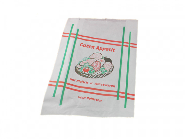 Metzgerfaltenbeutel Nr. 5 weiß guten Appetit (1x1.000 Stk.)