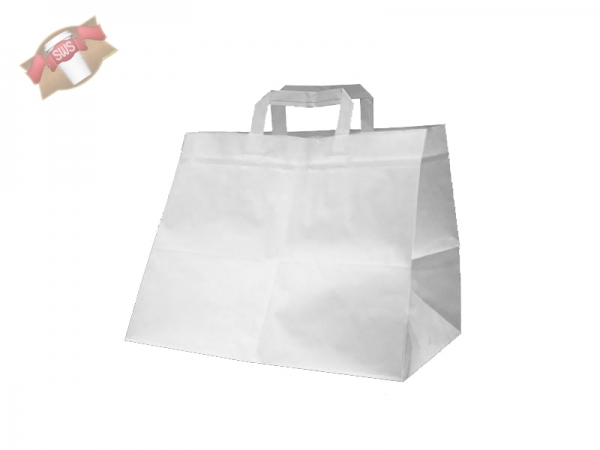 Tortentragetaschen Papiertragetaschen weiß 32+17x44 cm (250 Stk.)