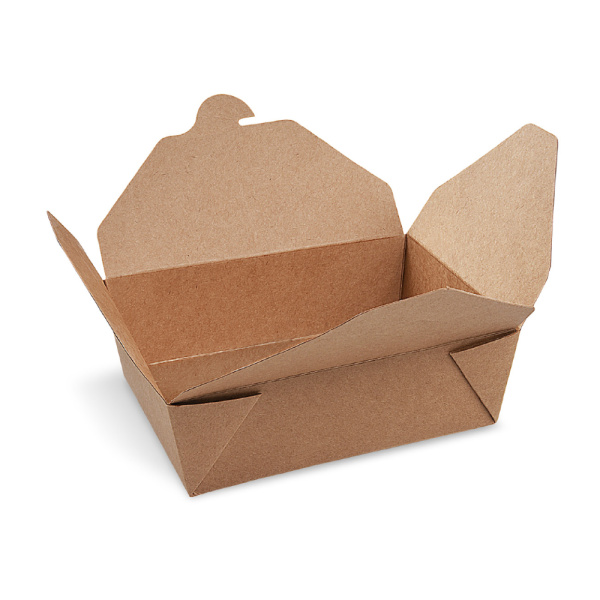 Faltbox Food box | FSC Mix/PE | fettdicht kraft M | 151x120x48 mm | 1000 ml | braun (50 Stk.)