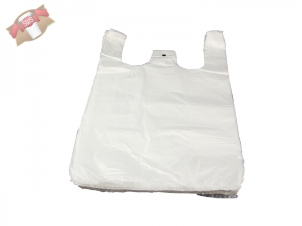 Hemdchentragetaschen Plastiktüten 30x16x52 cm (13 my) weiß (100 Stk.)