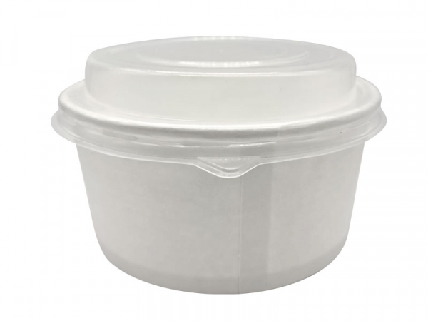 Salatschalen mit Deckel 650ml weiß 84 x Ø 139 mm Kraftkartonschalen (300 Stk.)