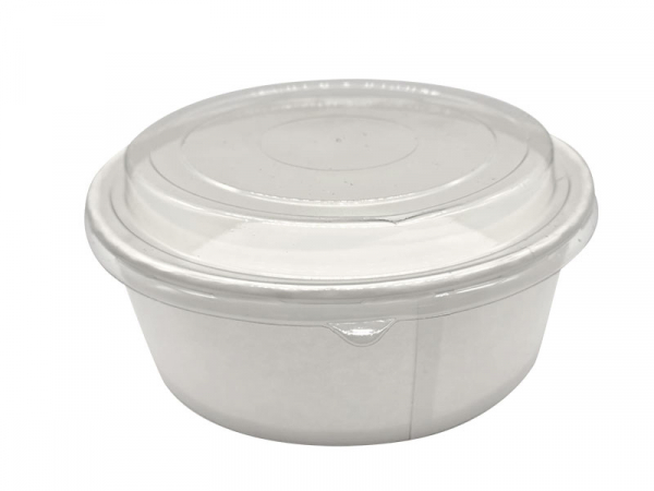 Salatschalen mit Deckel 1100 ml weiß 79 x Ø 185 mm Kraftkartonschalen (200 Stk.)