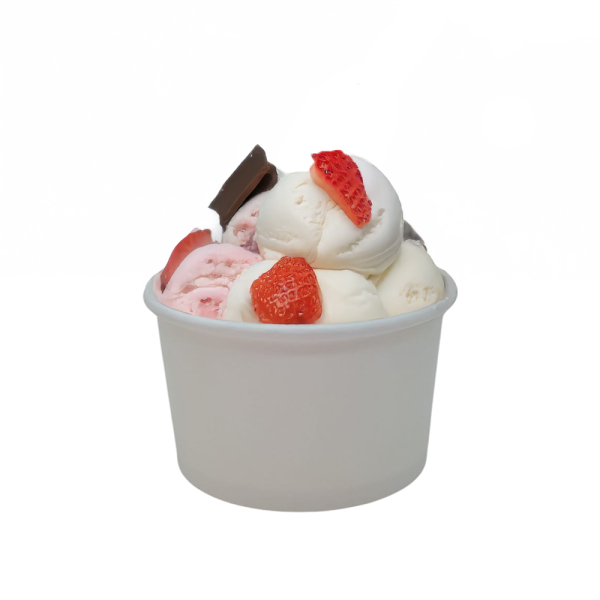 Eisbecher Hartpapierbecher Ø 95 x H 62 mm 8 oz 200 ml weiß (50 Stk.)