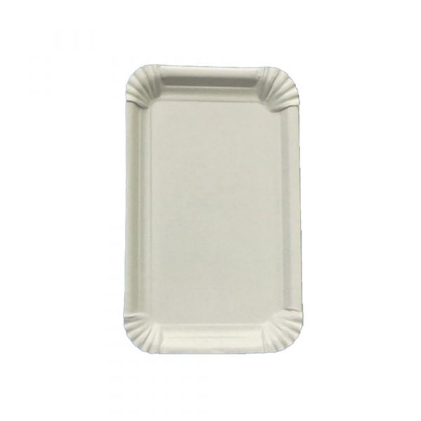 Weißer Pappteller | Frischfaser | 7x14 cm | Partyteller Imbissteller (250 Stk.)