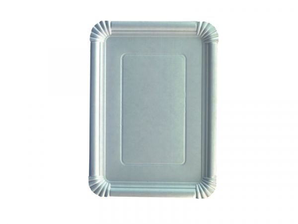 Pappteller eckig REC 25 x 35 cm KU 24 1/2 weiß Pappe (250 Stück)