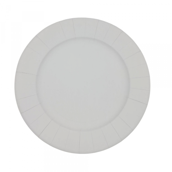 Weißer runder Pappteller | Frischfaser | Ø 28 x 2 cm | Snackteller (50 Stk.)