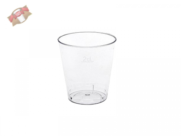 Kunststoff Schnapsglas/Schnapsgläser 4 cl glasklar 50er Pack mit Skala 