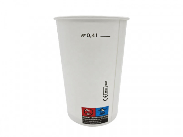 Pappbecher 0,4 l weiß (50 Stk.)