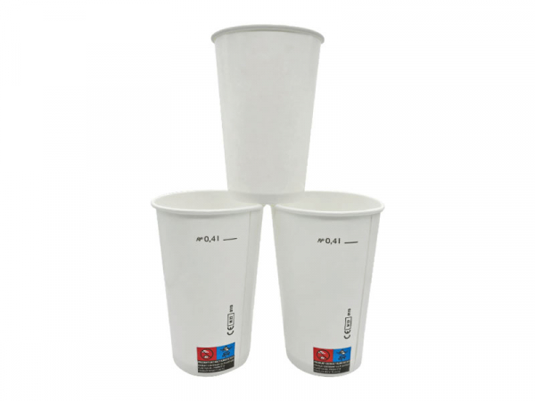 Pappbecher 0,4 l weiß (50 Stk.)