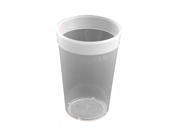 Mehrwegbecher 0,5 l mit Eichstrich PP EU transp. (192 Stk.)