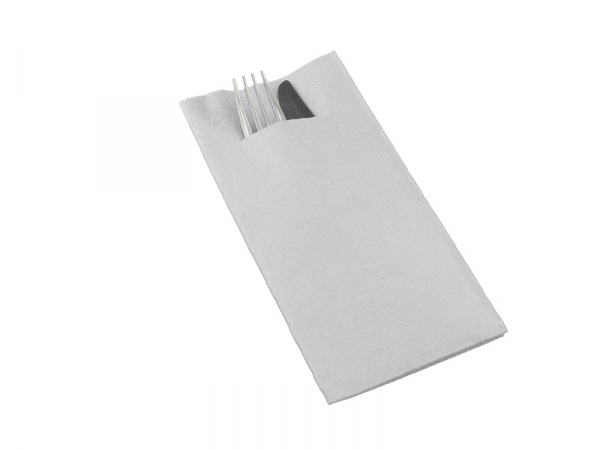 Bestecktaschen grau 40x40 cm  1/8 Falz 4-lagig (75 Stk.)