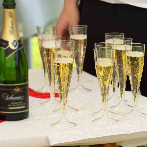 Sektgläser klar 100 ml (100 ccm) 2-teilig geeicht glasklar (288 Stk.)