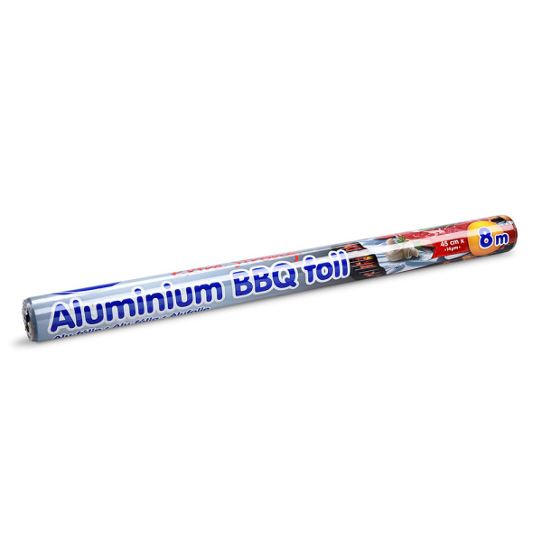 Alufolie | Aluminiumfolie | Alu-Grillfolie | 45 cm x 8 m | 14 µm (1 Rolle)