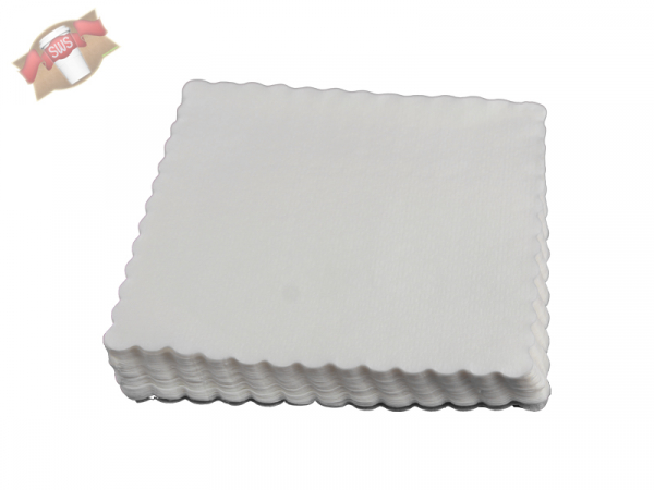 Dessertdeckchen Moccadeckchen weiß 17x17 cm (500 Stk.)