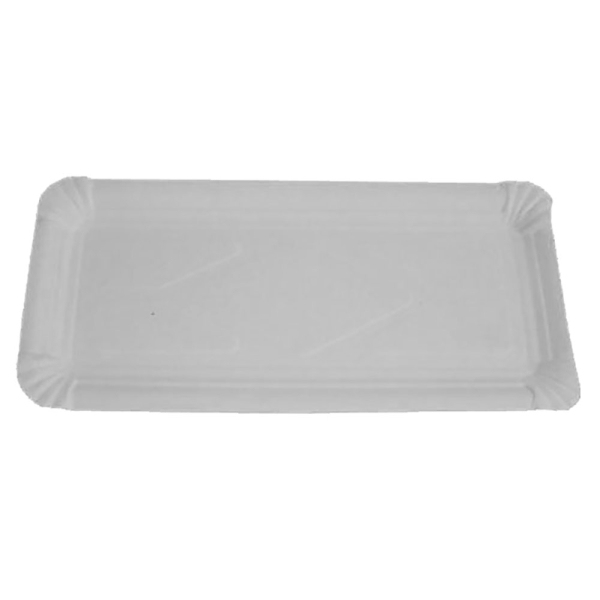 Einweg-Pappteller eckig | 10x16cm | Weiß | Imbissteller, Partyteller (250 Stk.)