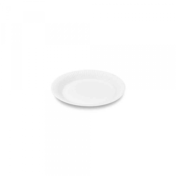 Weißer Pappteller | Frischfaser | Ø 15 cm | Rund | Kuchenteller (100 Stk.)