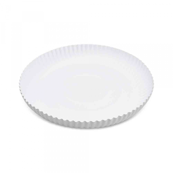 Weißer Pappteller rund | Recyclingkarton | Ø 26 cm | Imbissteller (50 Stk.)