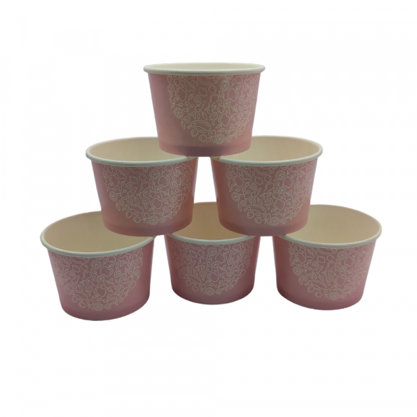 Eisbecher Hartpapierbecher 4 oz 100 / 120 ml rosa (50 Stk.)