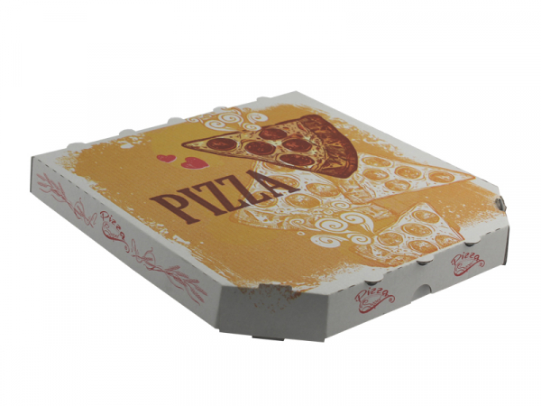Pizzakarton Pizza Karton Pizzabox to go 26x26x3 cm Pizzakarton Motivdruck (100 Stk.)