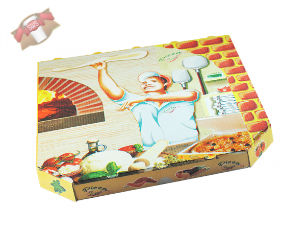 Pizzakarton aus Mikrowellpappe 32 x 32 x 3 cm (100 Stück)