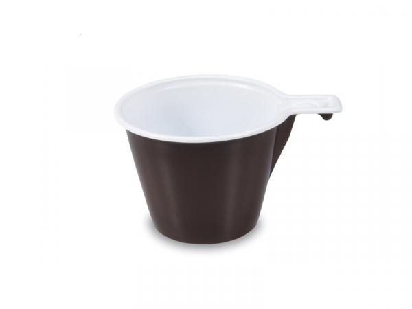 Henkeltasse Kaffeebecher 170 ml braun-weiß (60 Stk.)