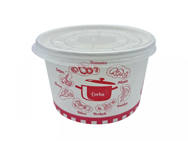 Soup to Go Pappbecher "Soups" Motiv 450 ml 70 x Ø 110 mm mit Deckel (500 Stk.)