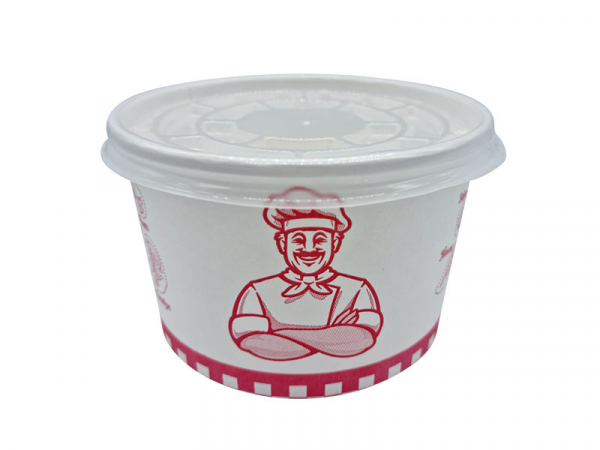 Soup to Go Pappbecher "Soups" Motiv 450 ml 70 x Ø 110 mm mit Deckel (500 Stk.)