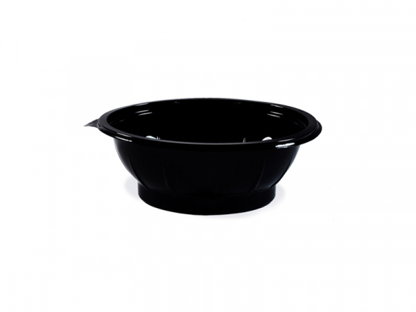 Salatschale Salatbecher schwarz 600 ml PET (50 Stk.)