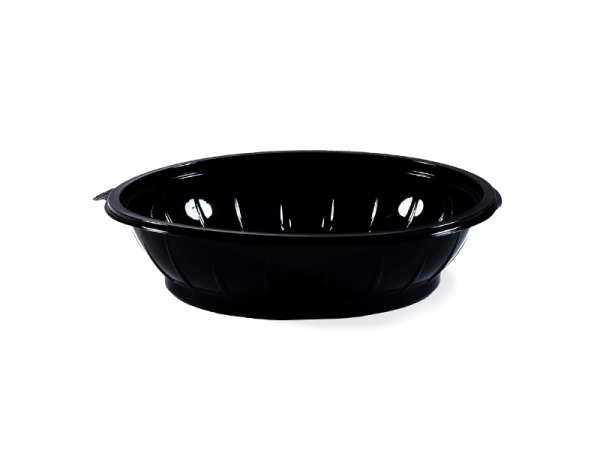 Salatschale 1000 ml schwarz PET (50 Stk.)