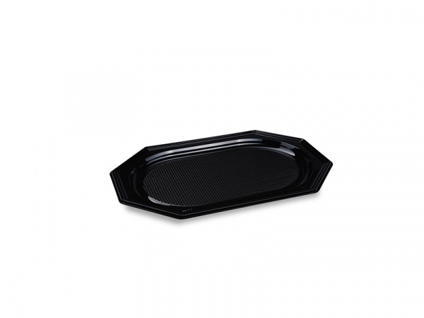Catering-Platte (rPET) oval schwarz 45 x 30,2 cm (50 St.)