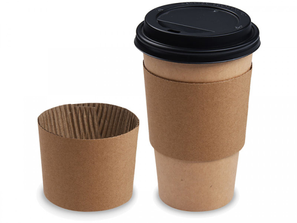 Becherbanderolen Bechermanschetten braun für Becher Ø 80 mm Jackets (1.000 Stk.)