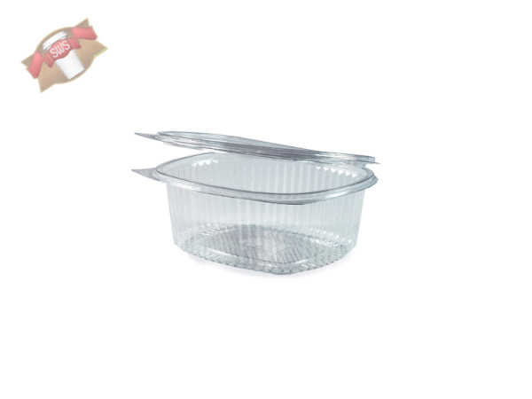 Feinkostbecher oval klar mit Deckel 1000 ml PET (50 Stk.)