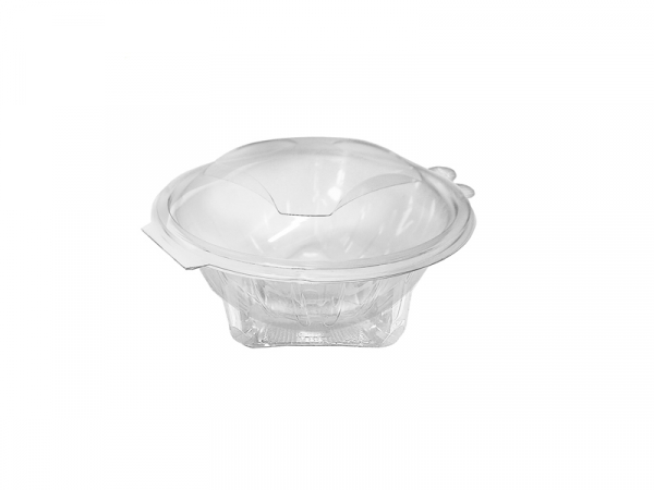 Klappschale Salatschale Rundbecher mit Deckel PET 375 ml (50 Stk.)
